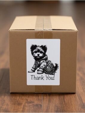 Yorkie Thank You Labels 4”x6”-100ct.